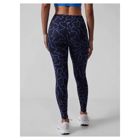 Athleta Elation Train Textured 7/8 Tights Vapor Black Hemisphere Small Petite - Picture 3 of 5